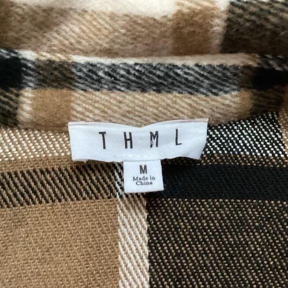 T H M L PLAID PRINT LONG SLEEVE SHIRT DRESS - Picture 5 of 16